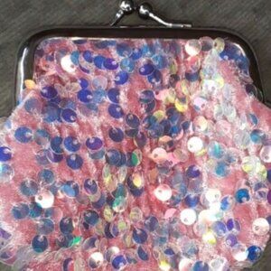 X2 Sequin Coin Purses Bag Snap Clutch Wallet